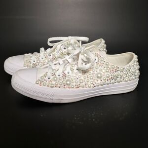 Converse Pearl and Gem Embellished Sneakers